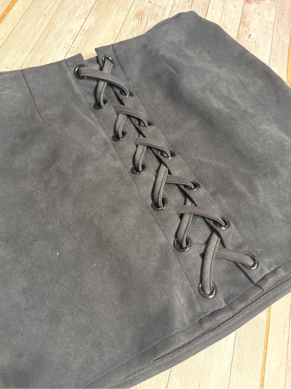 Black Lace-Up Mini Skirt - Picture 4 of 7